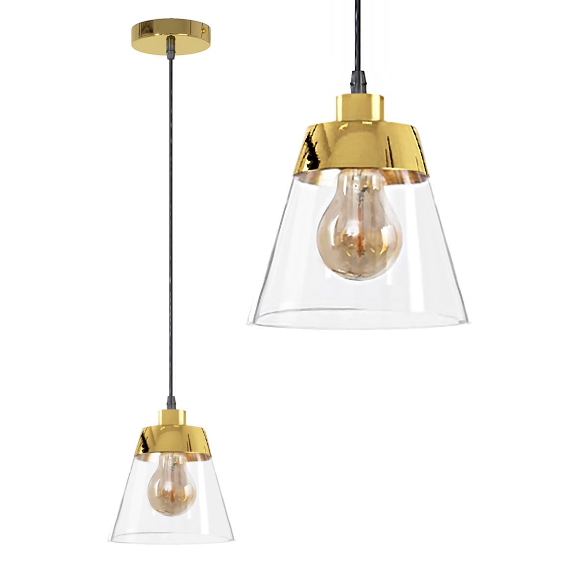 TOOLIGHT hängande taklampa APP895-1CP Guld 17,5x16,5x90cm