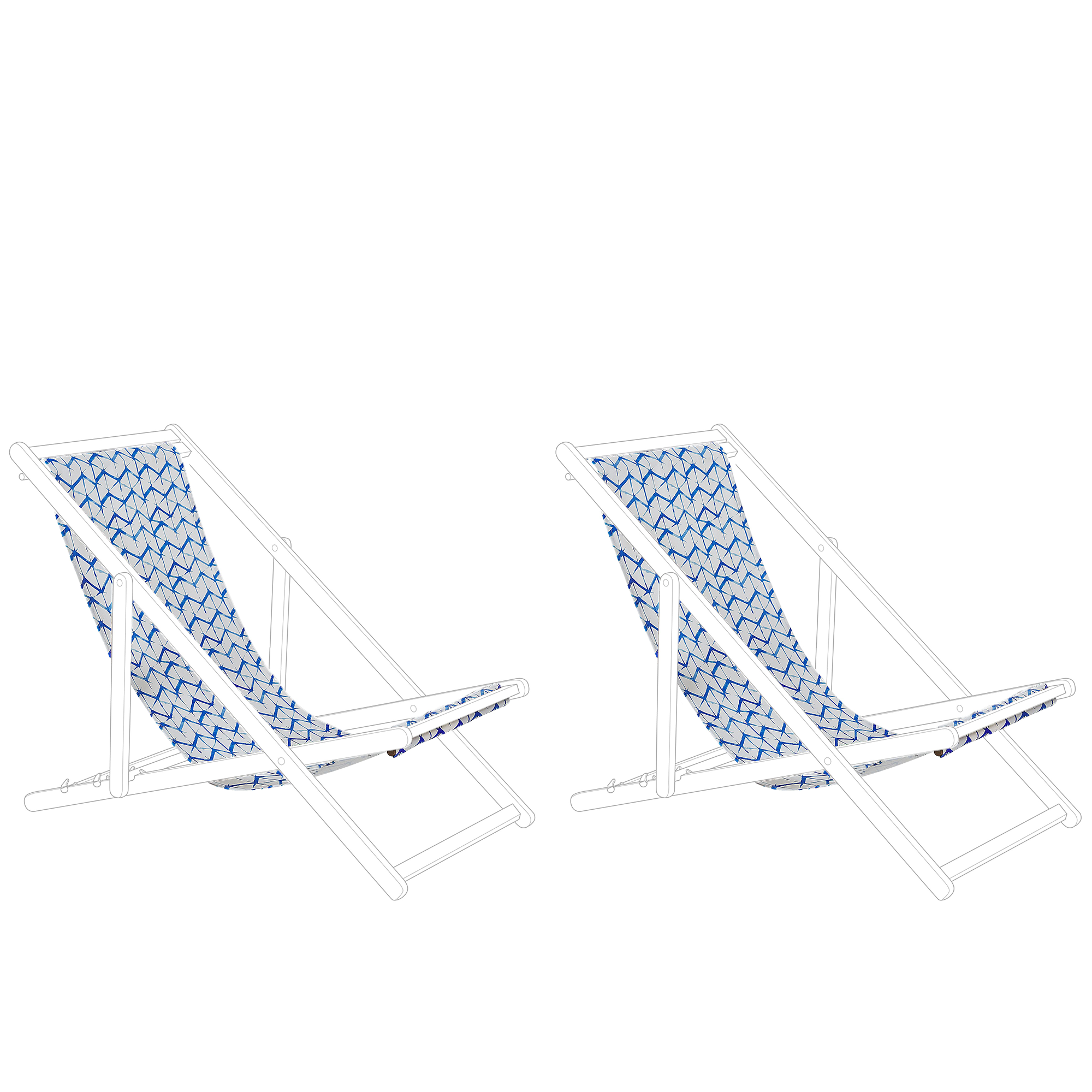 Set med 2 ersättningstyger för solstol ANZIO/AVELLINO 113 x 44 cm Blå
