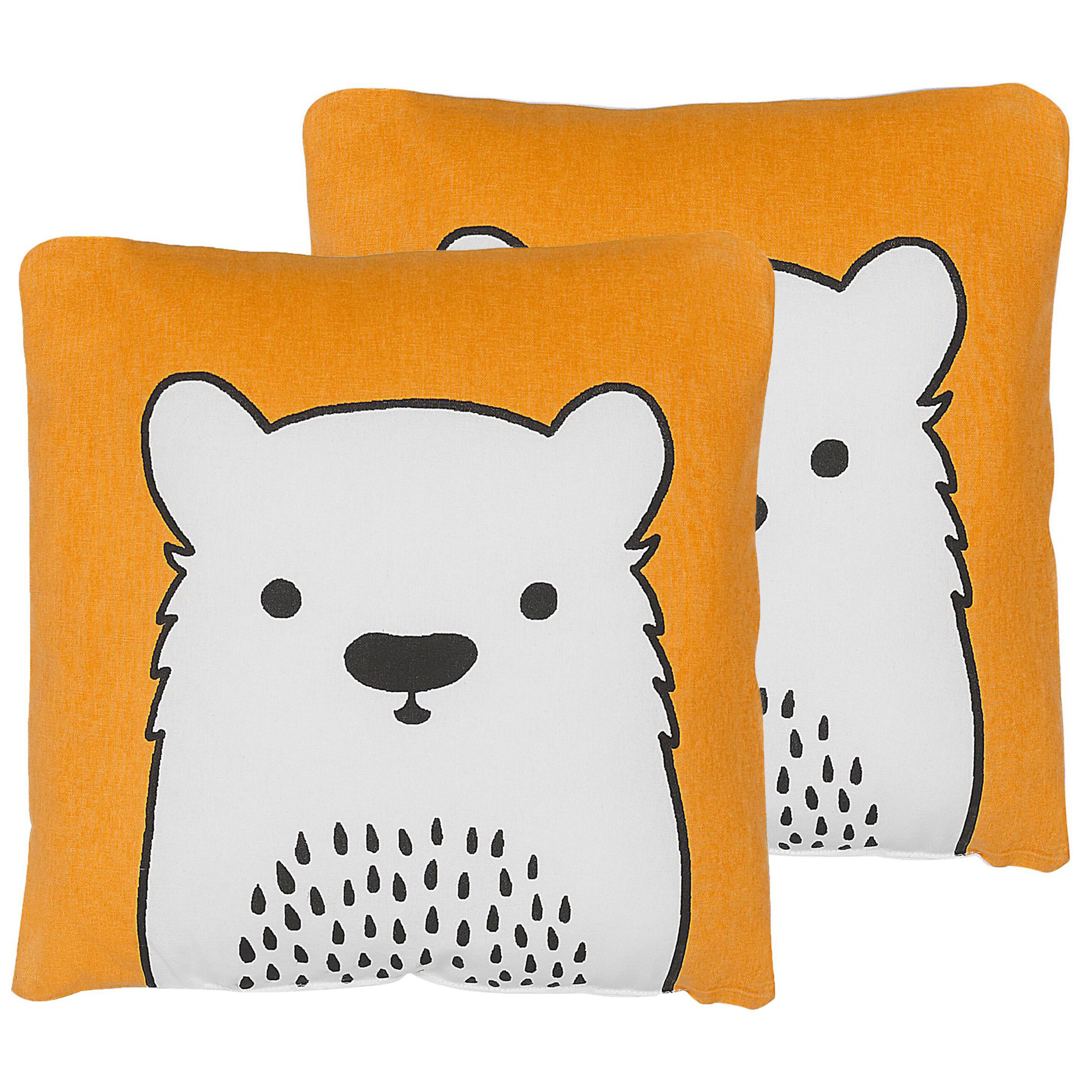 Set med 2 prydnadskuddar WARANASI 45 x 45 cm Bomull Orange