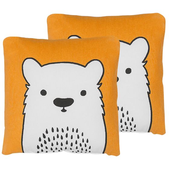 Set med 2 prydnadskuddar WARANASI 45 x 45 cm Bomull Orange