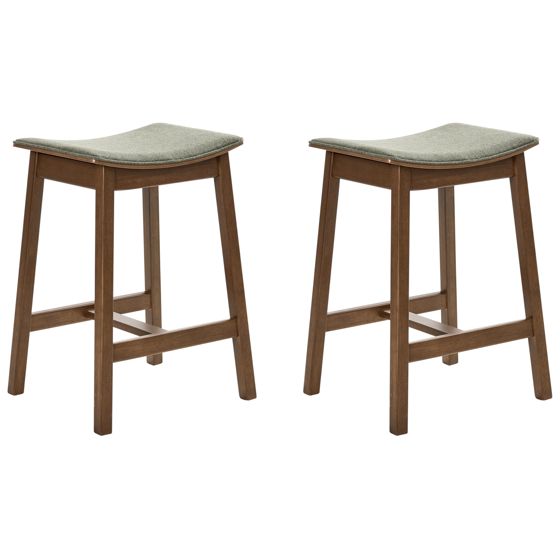 Set med 2 barstolar DIXON Trä Mörkbrun/ Grön