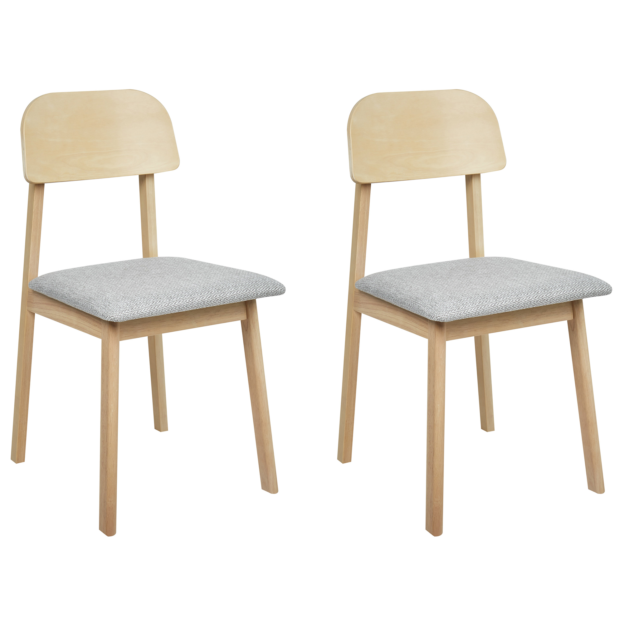 Set med 2 matstolar SCANDIA Trä Ljusgrå
