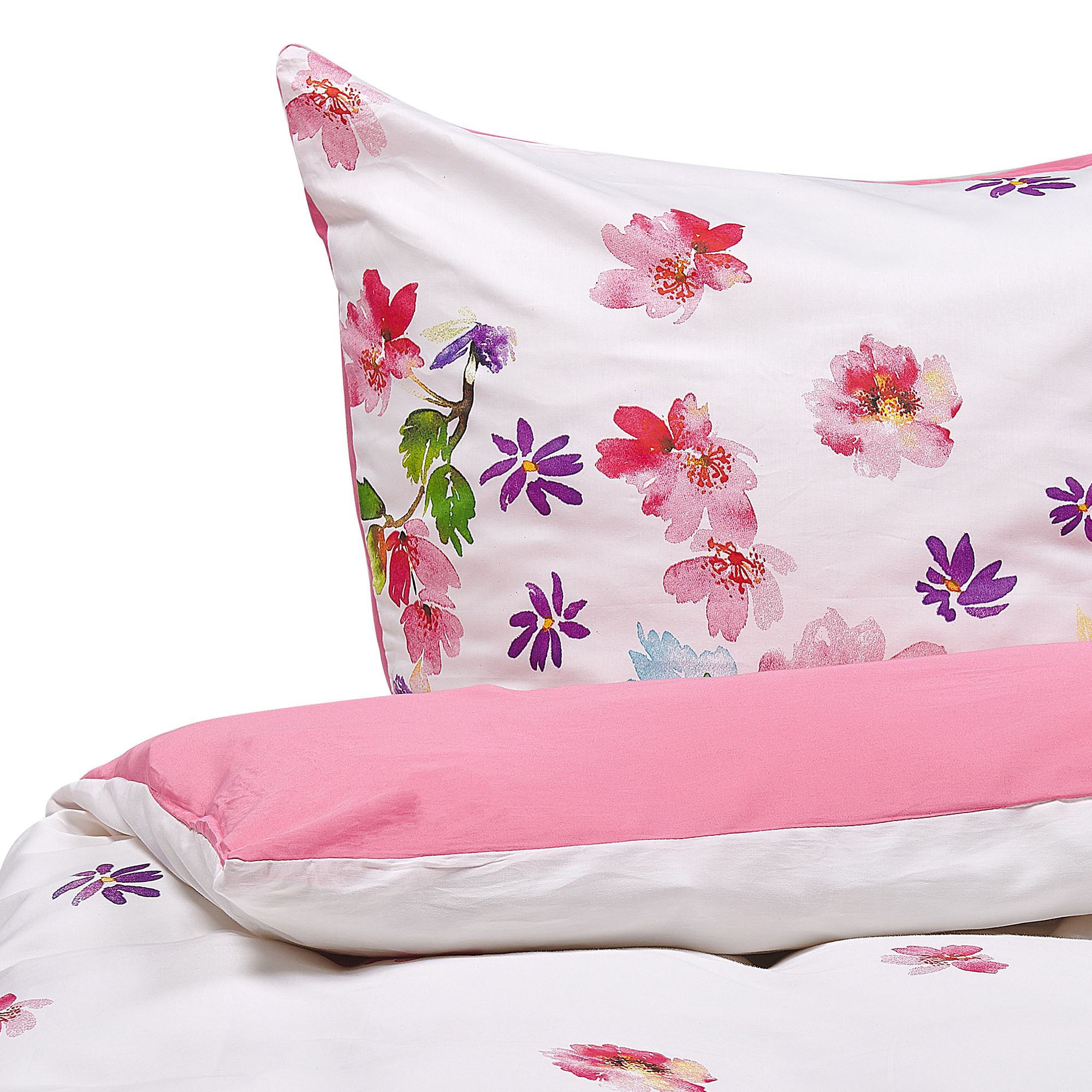 Påslakanset LARYNHILL 155 x 220 cm Bomullssatin Rosa