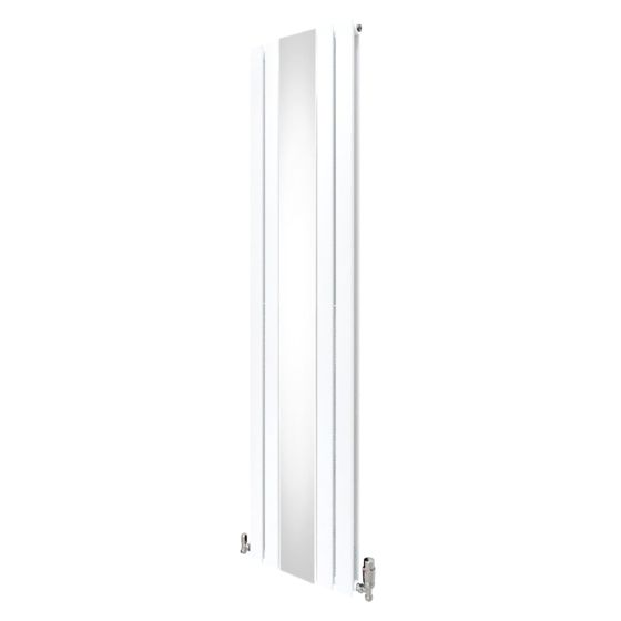 Spegelradiator och ventiler - 1800 mm x 425 mm - Vit