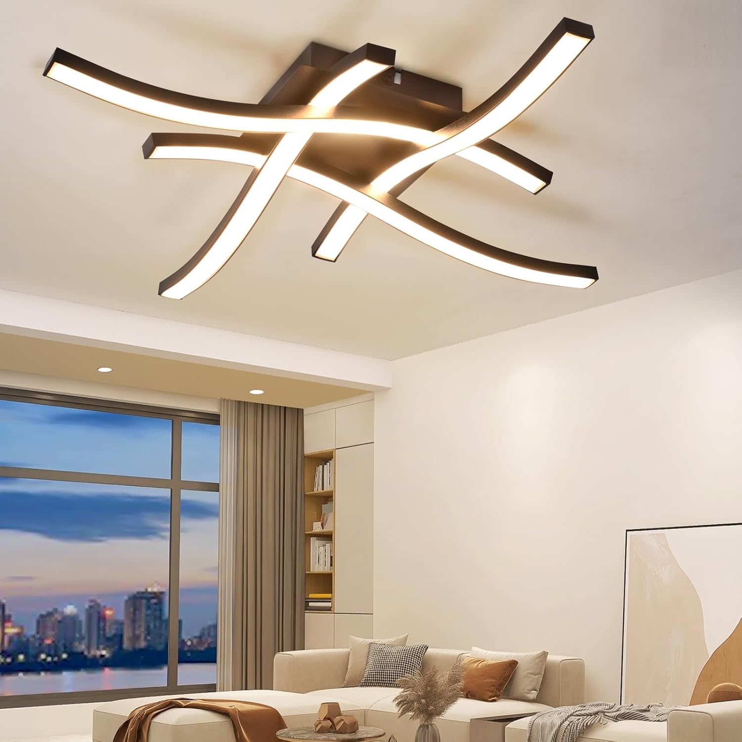 NETTLIFE LED - taklampa, svart, 24W, 3000K, varmvit, modern, design