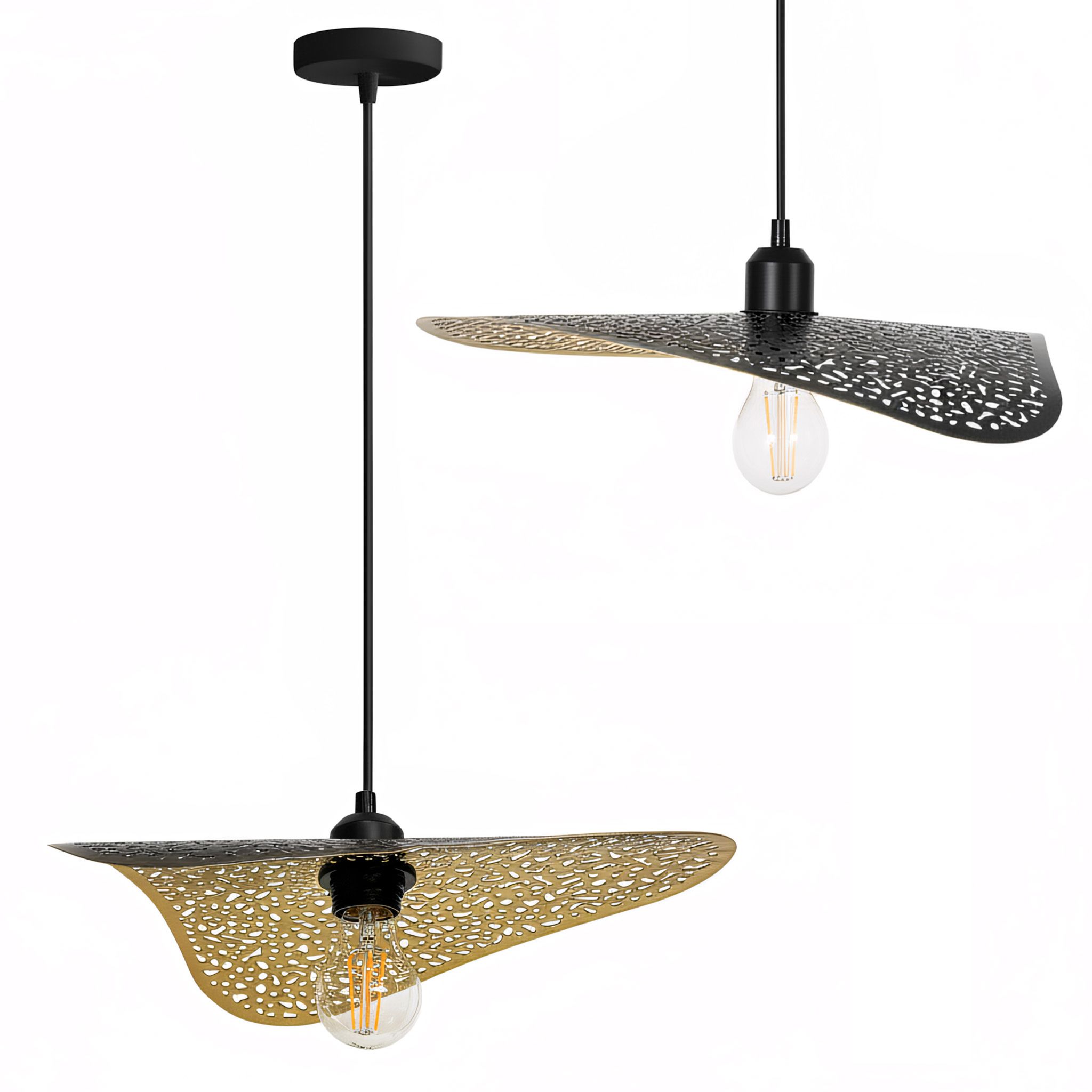 TOOLIGHT hängande taklampa APP1468-1CP Svart/Borstat guld 33x36x5cm