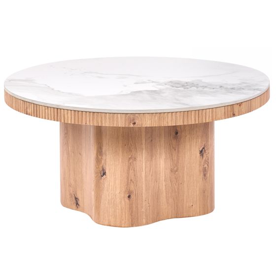 Soffbord MALTBY Grå marmor Ljusbrun
