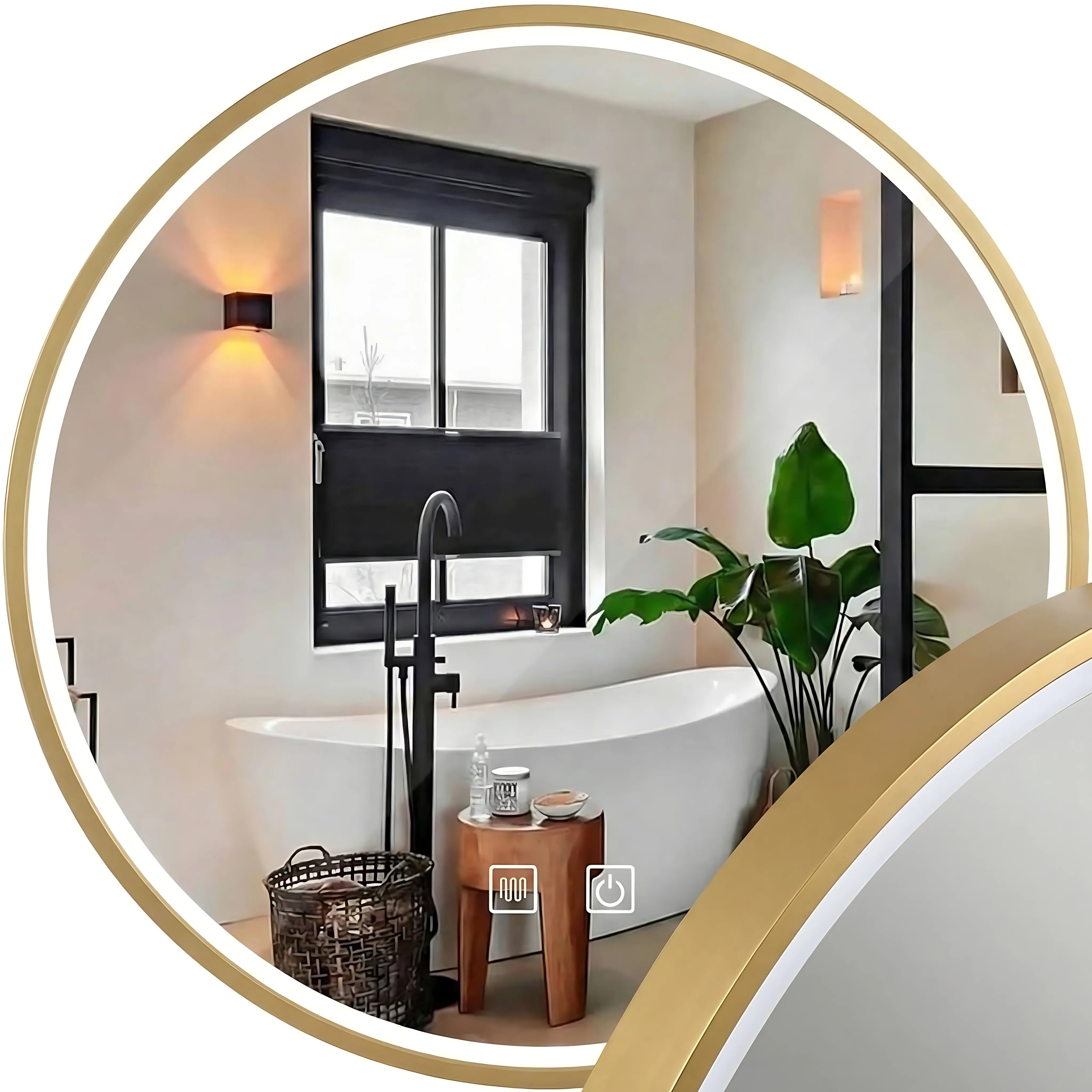 REA spegel LED P11395 MMJ 60cm Roséguld 60x60x60cm