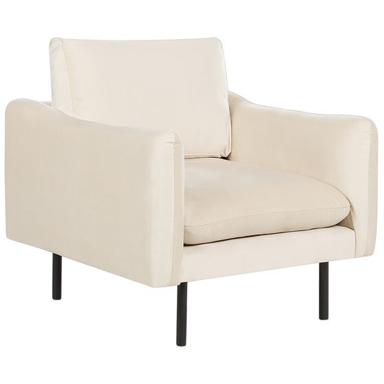 Fåtölj VINTERBRO Sammet Ljusbeige