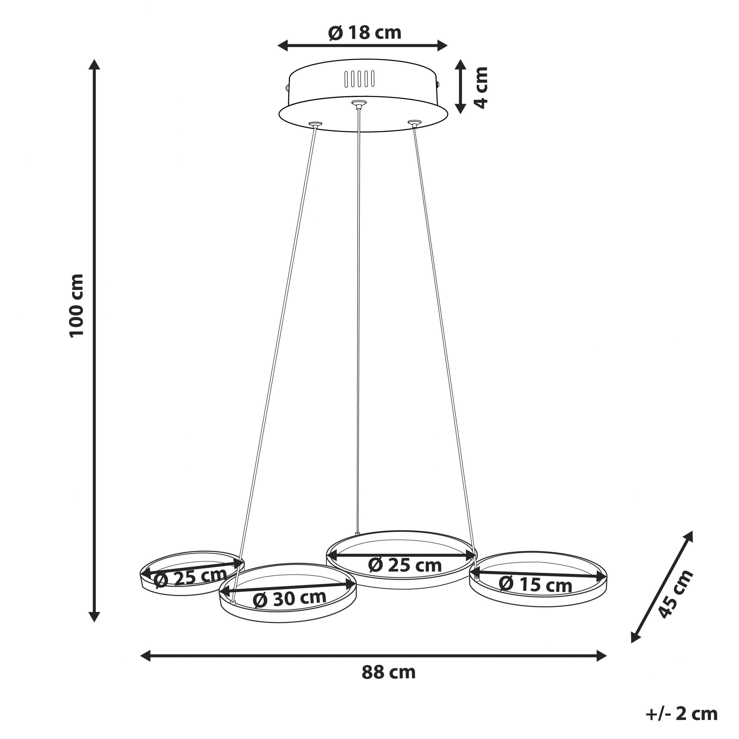 LED-pendellampa PIBOR Metall Svart