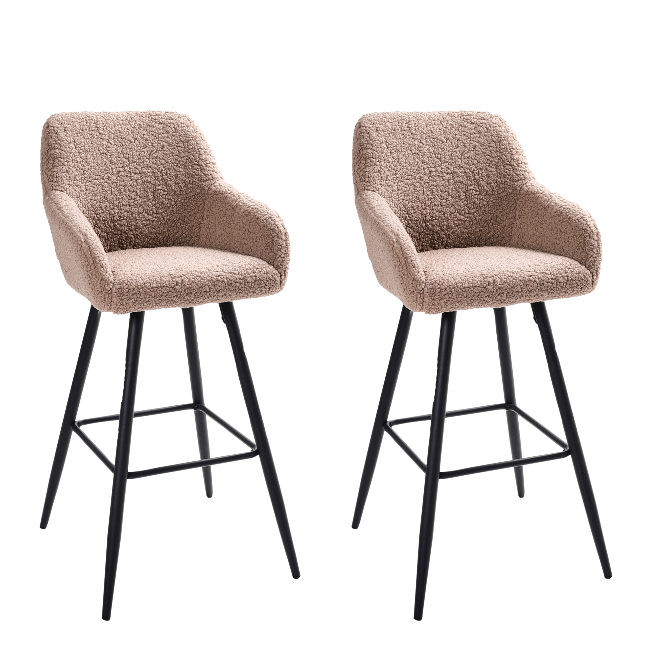Set med 2 barstolar CASMALIA Bouclé Taupe