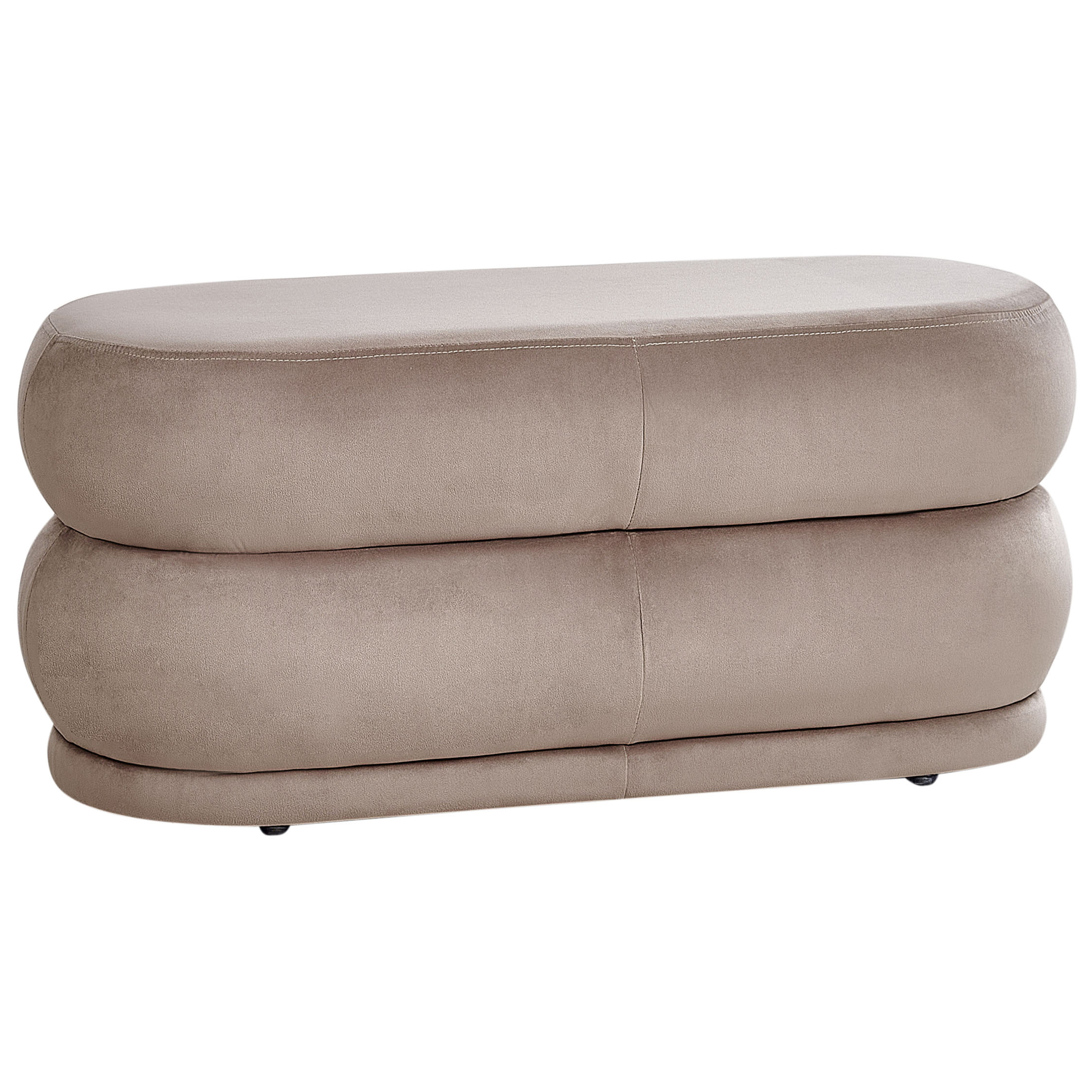 Klädd bänk ELLENDALE Sammet Taupe