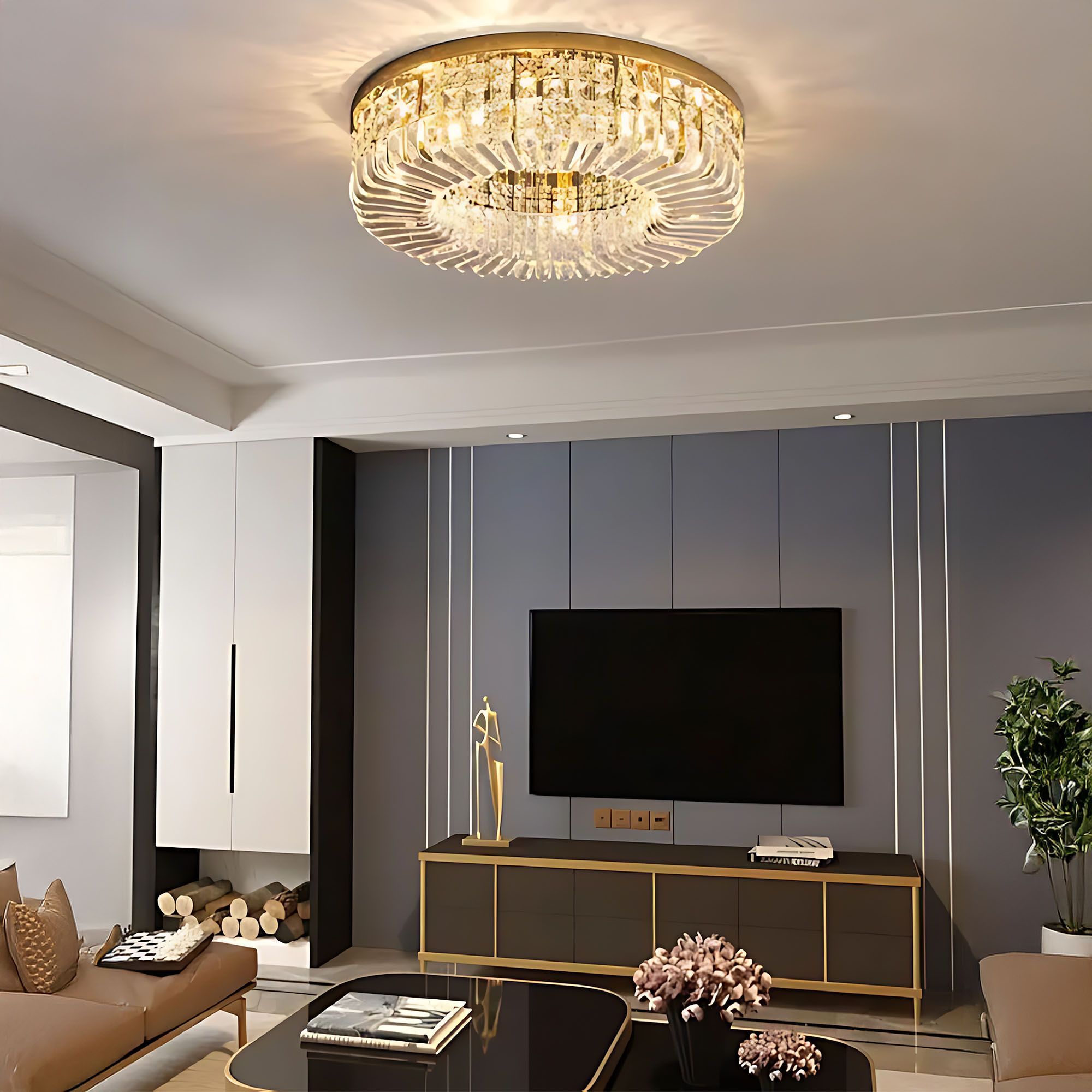 TOOLIGHT taklampa APP1729-8C 60cm Guld 60x60x13cm