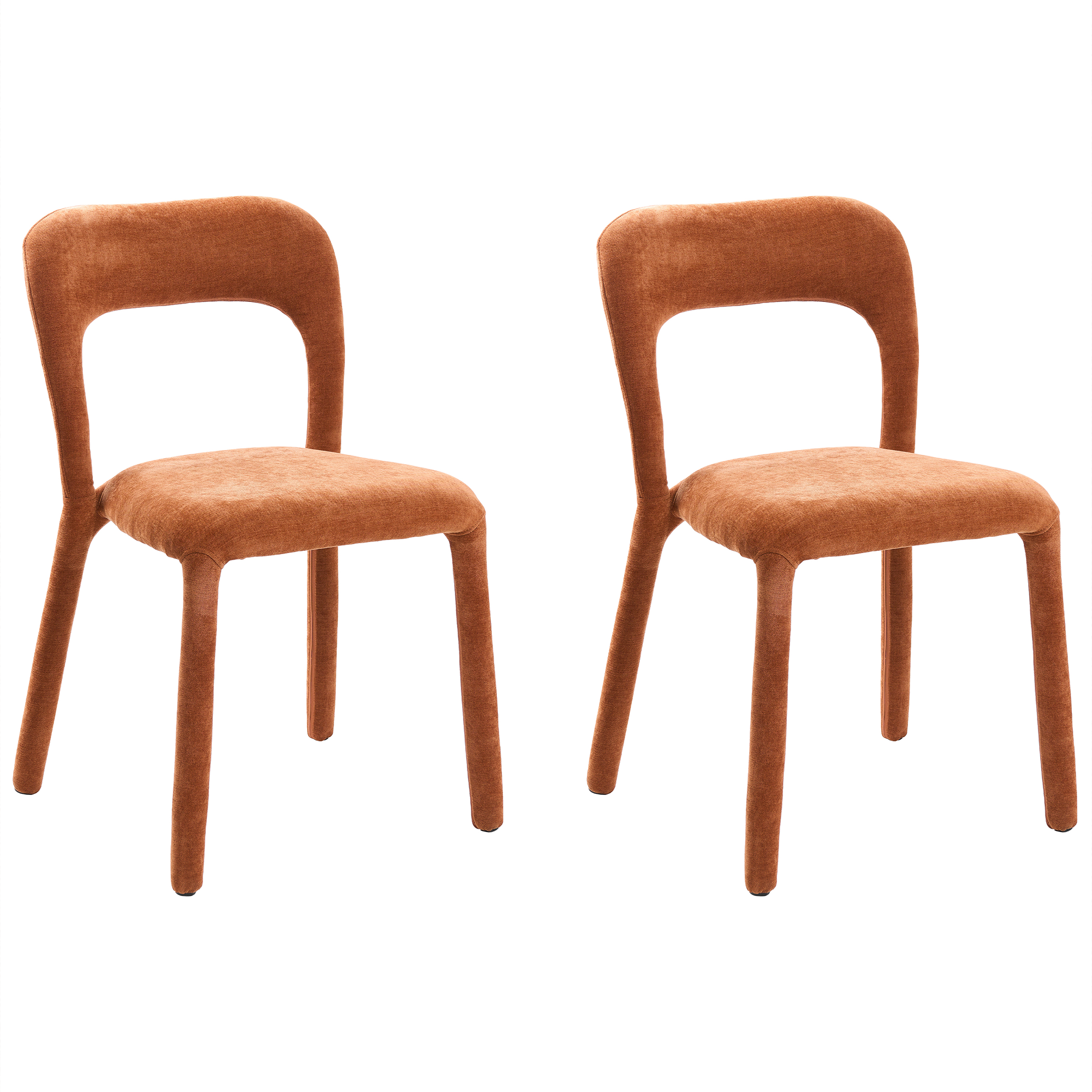 Set med 2 stolar LAKEVILLE Chenille Guldbrun