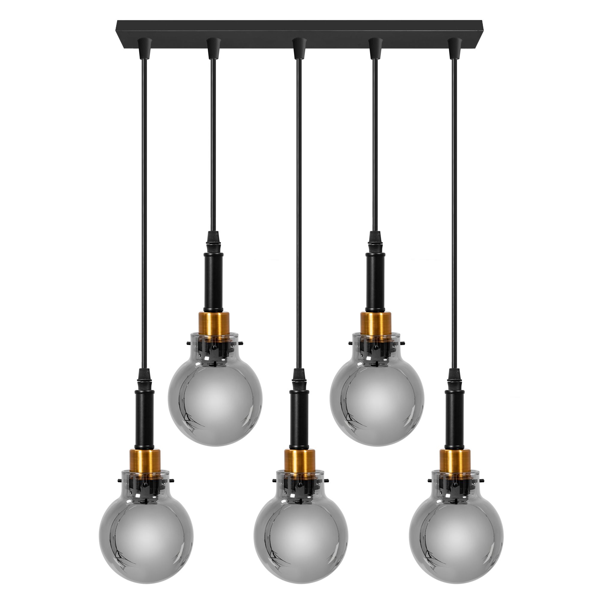 TOOLIGHT taklampa hängande APP1126-5CP svart, guld, 5x60x5cm
