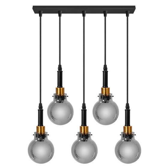 TOOLIGHT taklampa hängande APP1126-5CP svart, guld, 5x60x5cm