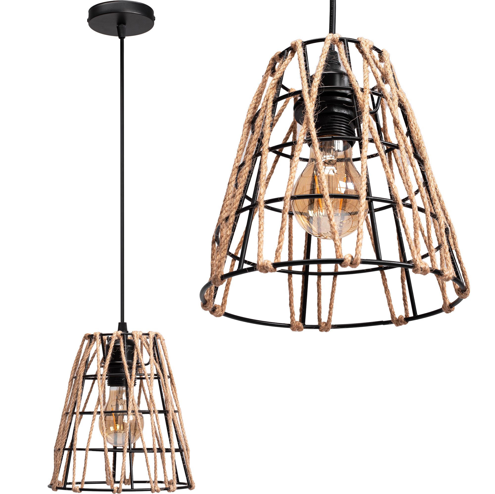 TOOLIGHT hängande taklampa APP1318-1CP BOHO Brun 10x19,5x20cm