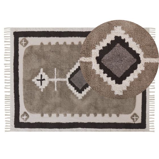 Matta GEYVE Beige 140 x 200 cm Bomull