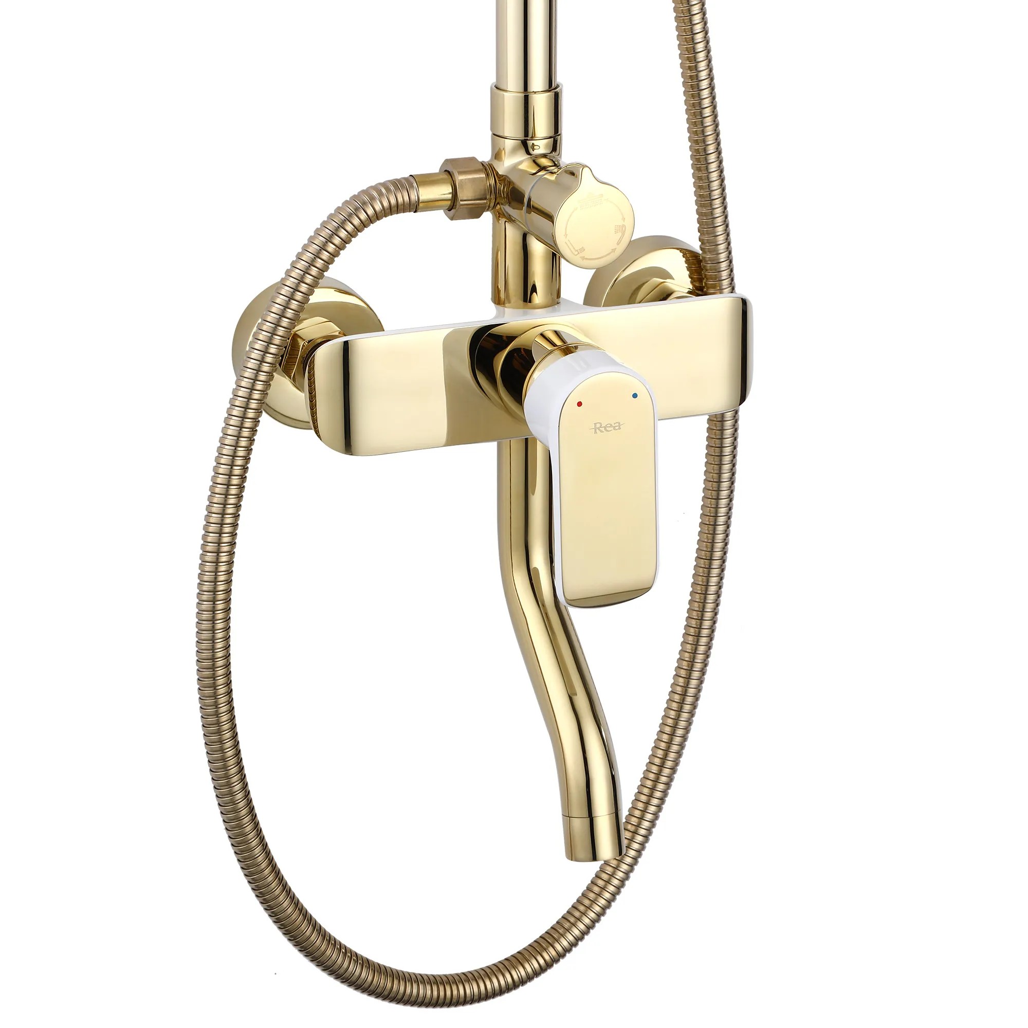 REA Duschset MY1805-77WG BLOOM Vit/Guld, 45x25x144cm