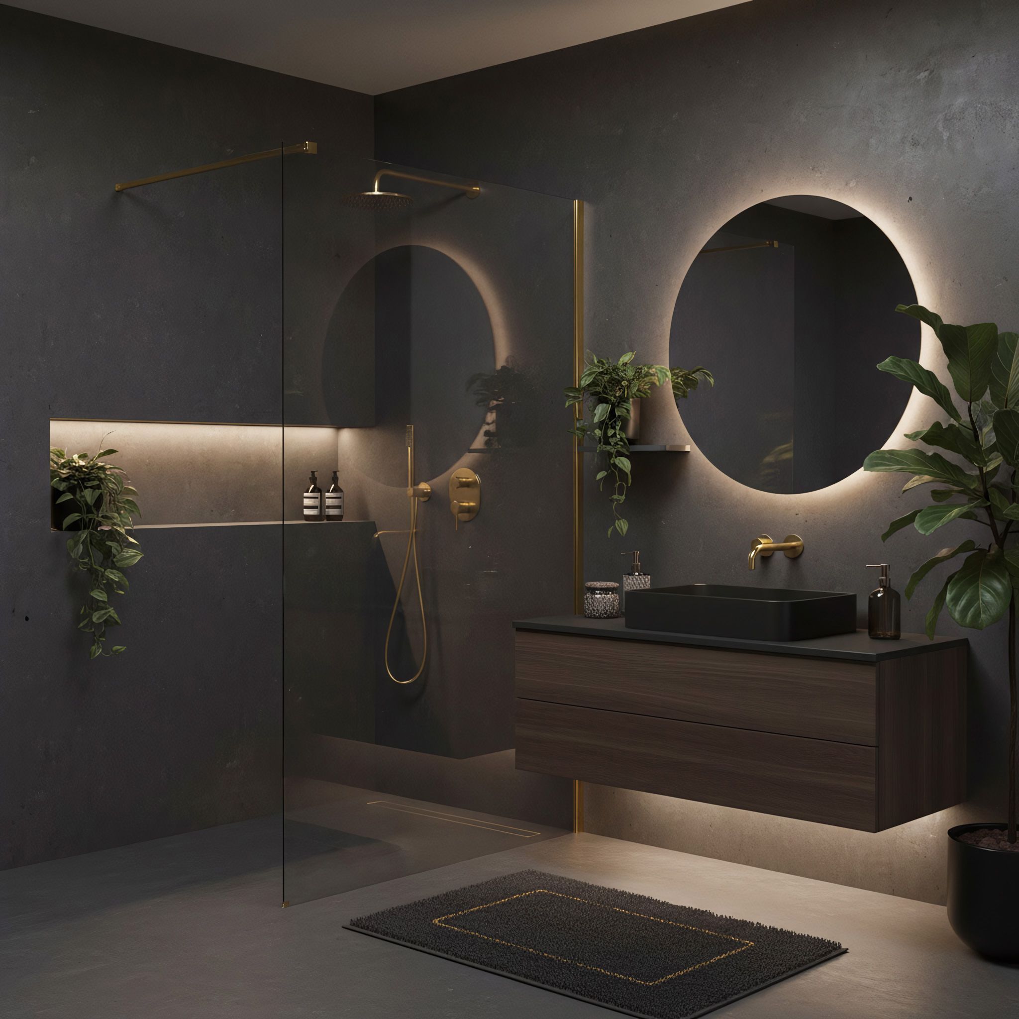 REA Duschvägg Flexi Transparent 90 Borstat Guld, 120x90x195cm