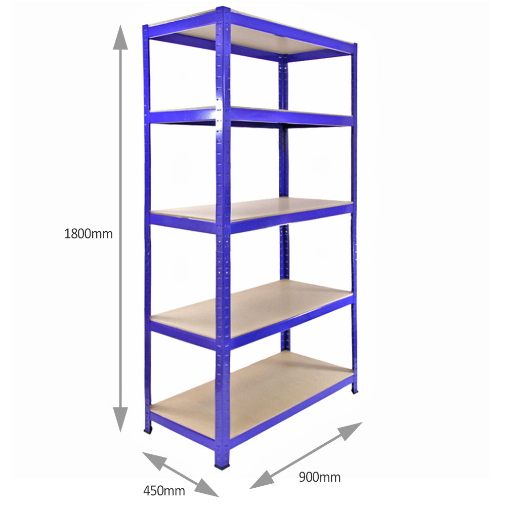 Monster Racking T-Rax Hörnhylla med 4 x 90 cm Garageförvaringsutrymmen, Blå