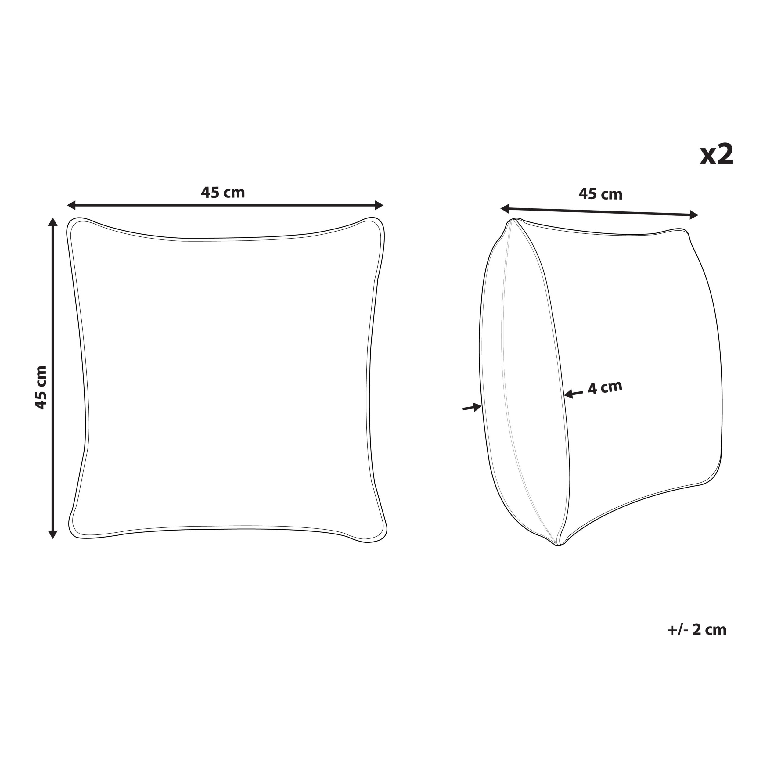 Set med 2 prydnadskuddar RAKYA 45 x 45 cm Fuskpäls Ljusbeige Randigt