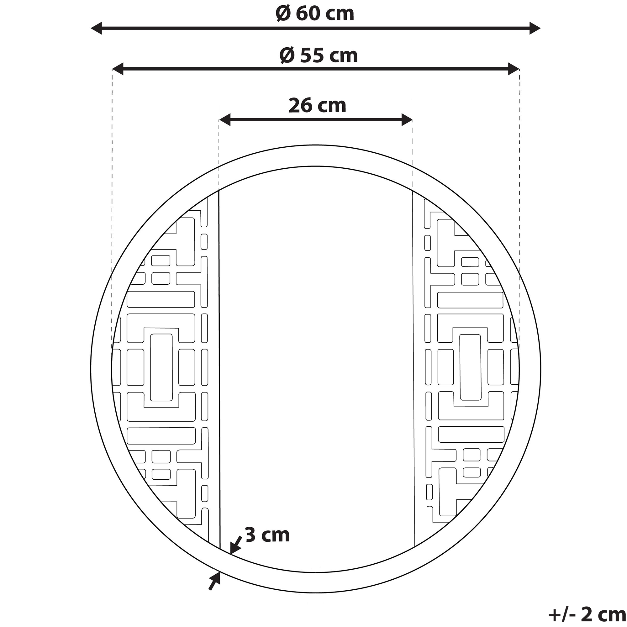 Väggspegel FIRMINY 60 cm 60 cm Granträ Ljusbrun