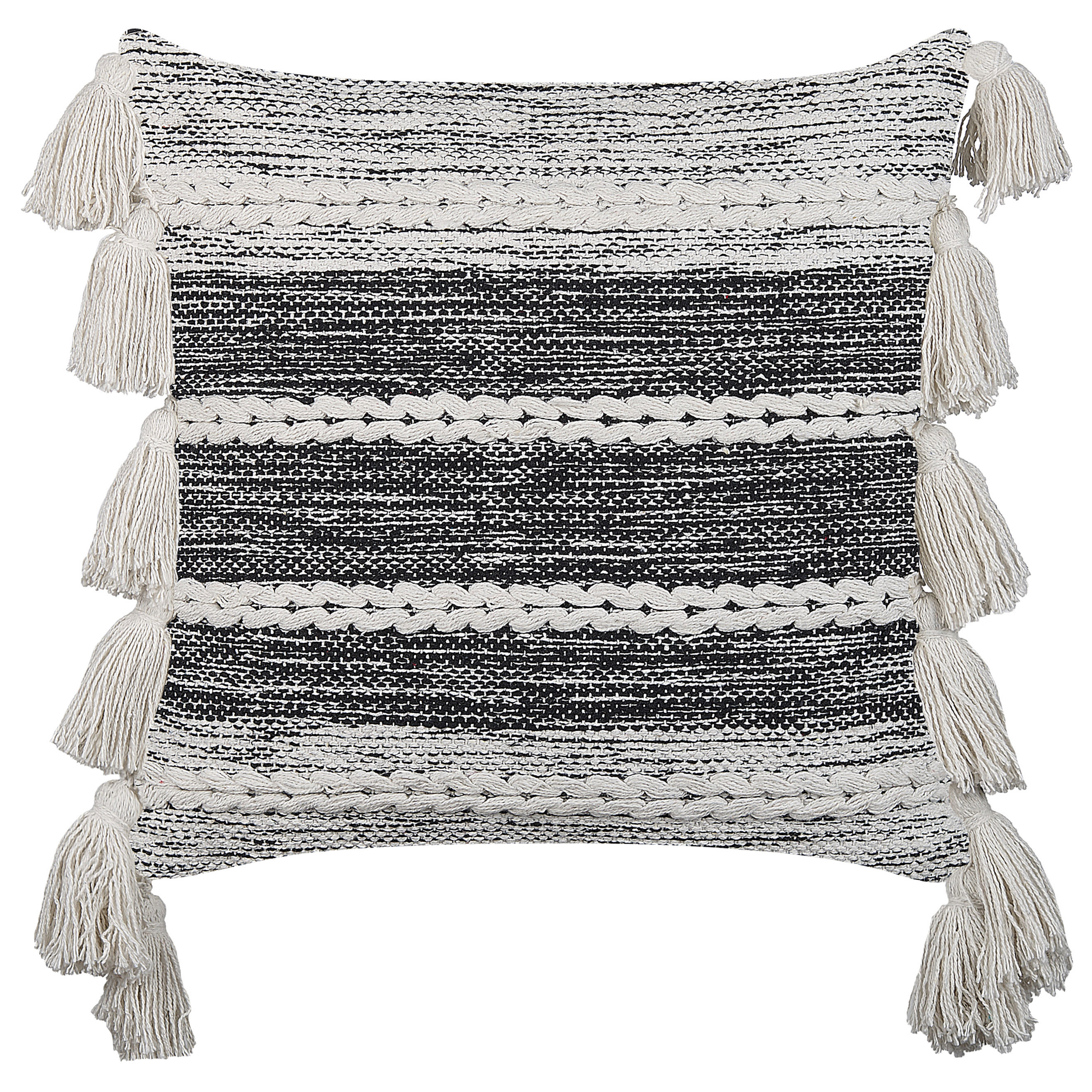 Set med 2 prydnadskuddar ROCHEA 45 x 45 cm Bomull Svart Randigt