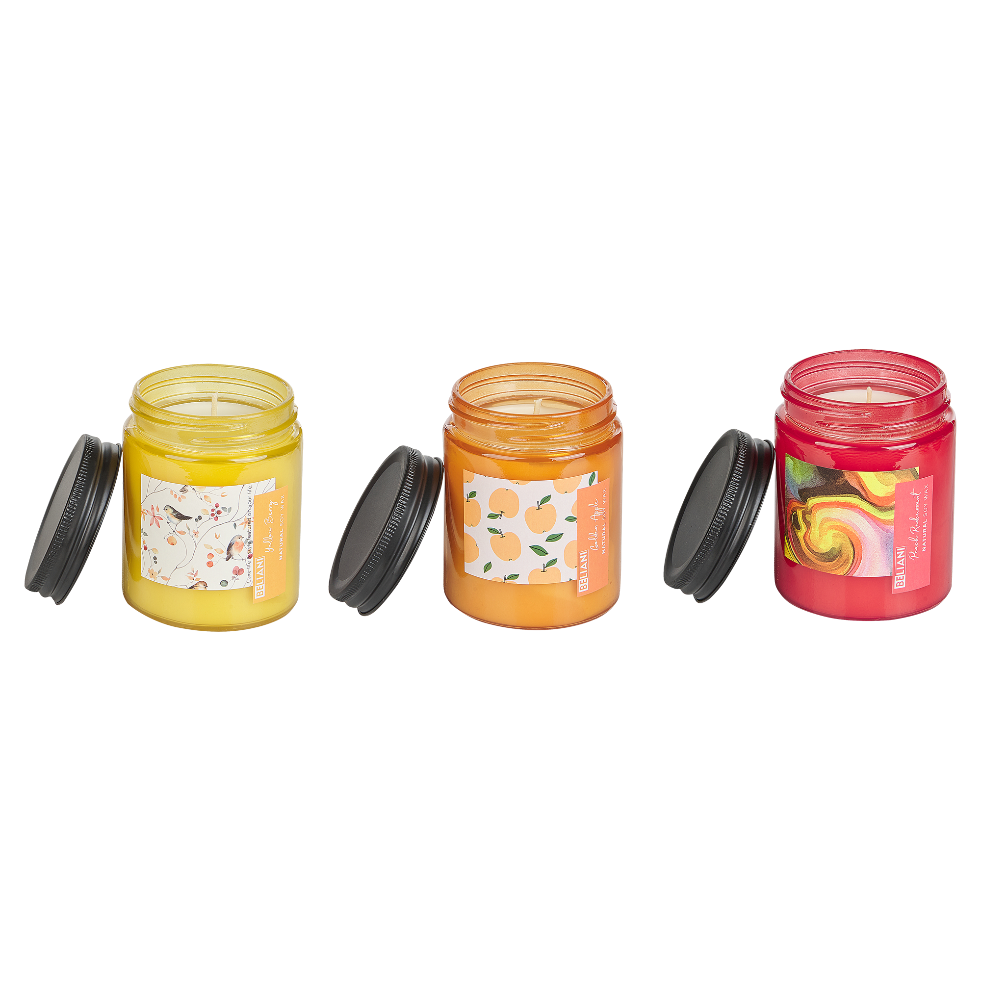 Doftljus 3-pack FRUITY BLOOM Sojavax Fruktiga doftnoter