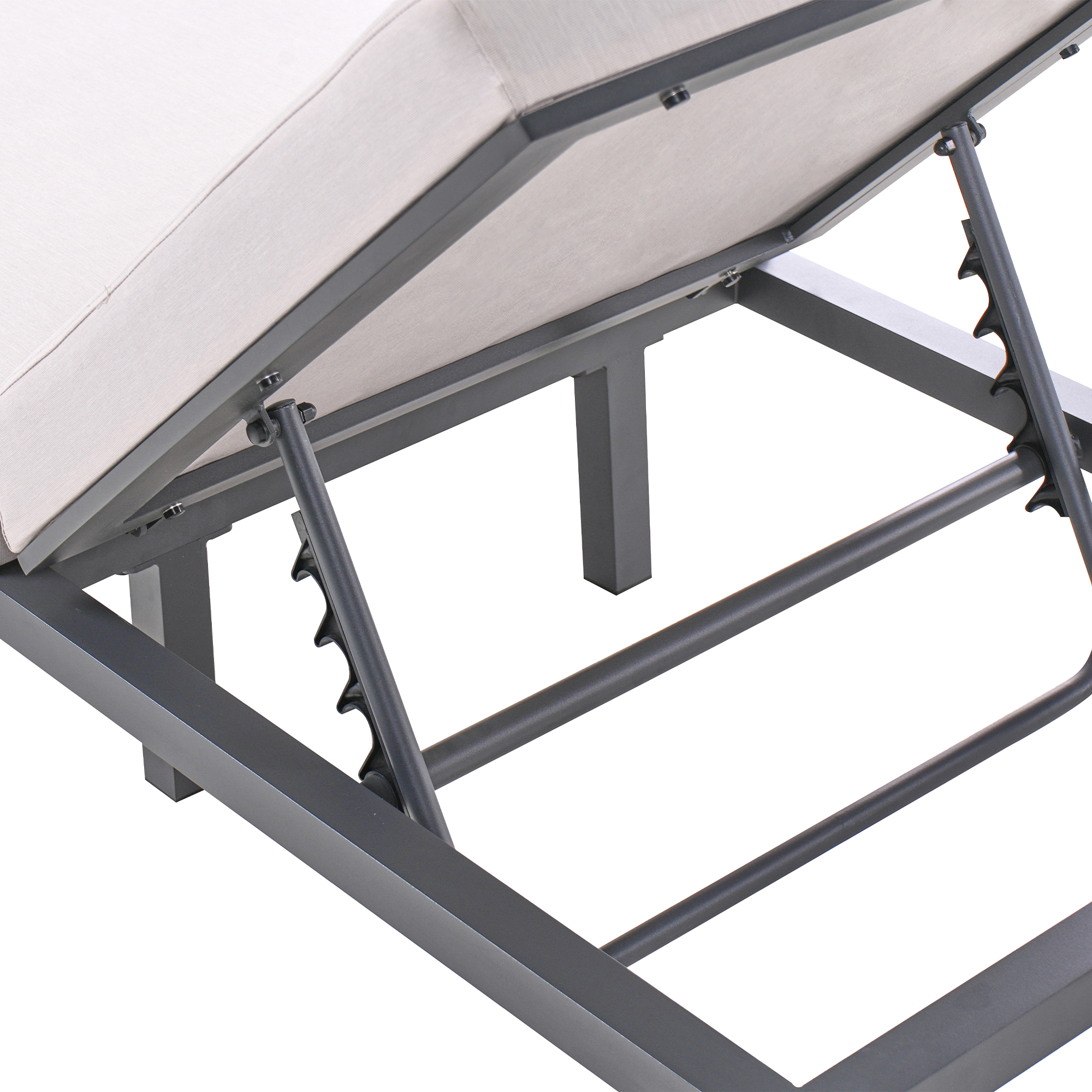 Solstol med dyna LARIANO Metall Ljusbeige