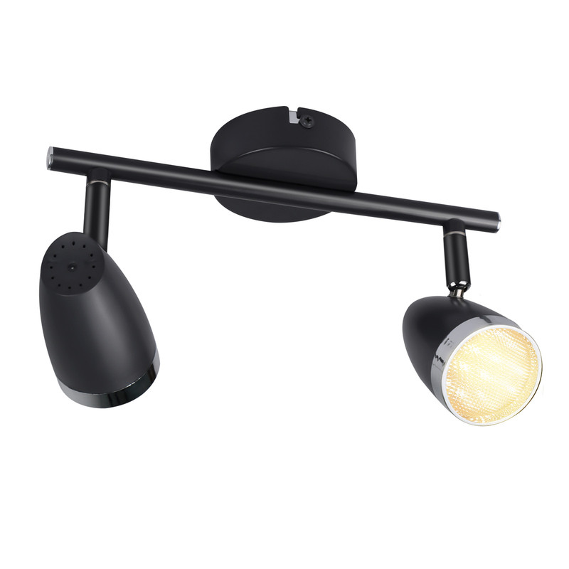 NETTLIFE modern LED-takspotlight 2 lampor 4W svart 3000K justerbar 350°