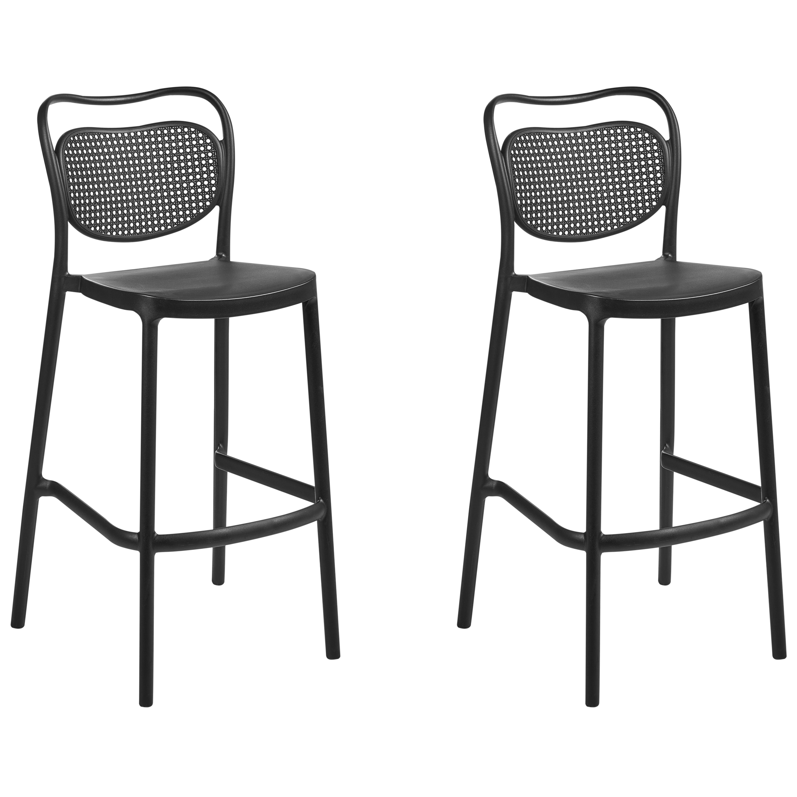 Set med 2 trädgårdsbarstolar CELLENO Svart