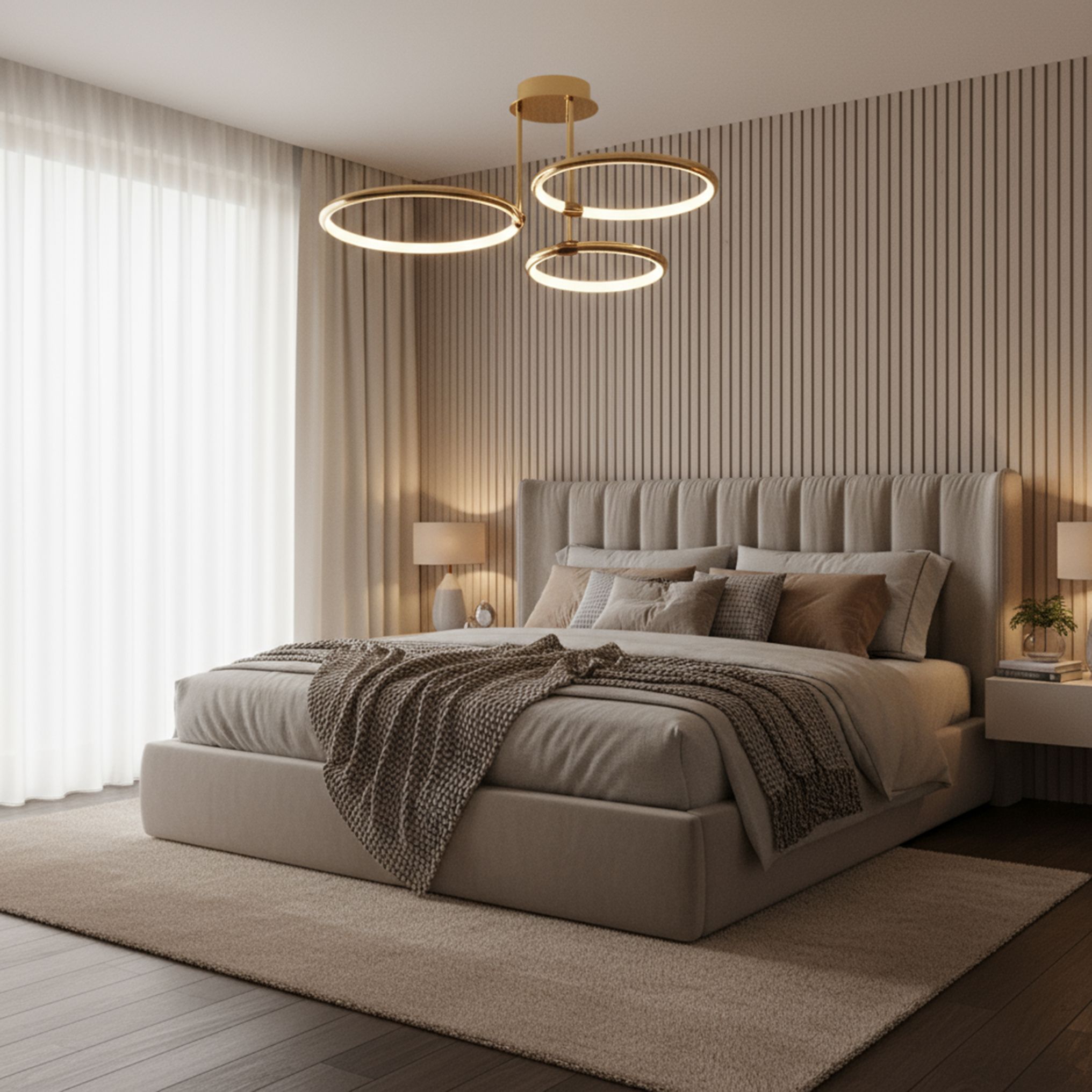 Toolight Taklampa G122-3C LED Guld 55x55x65cm