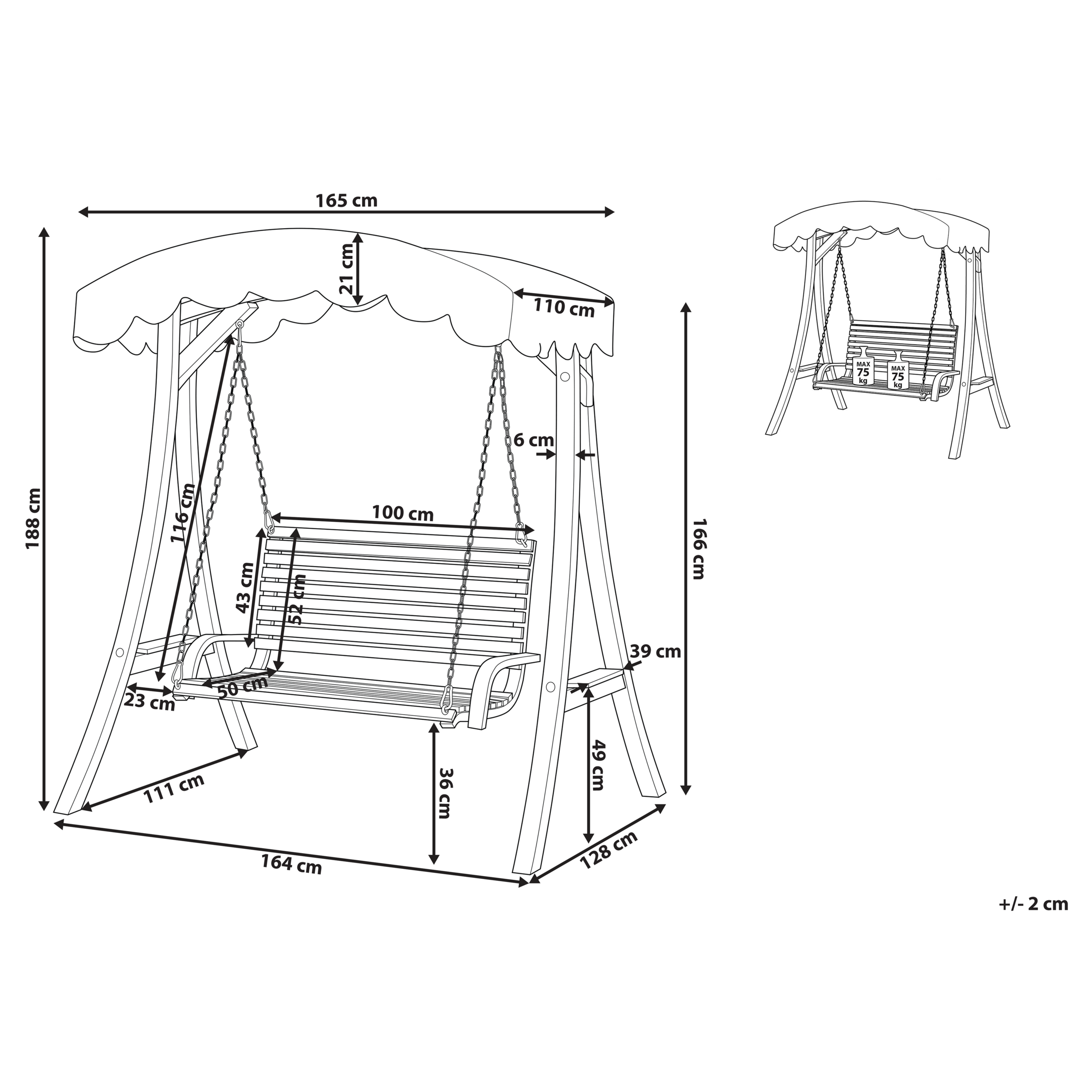 Hammock ANDRIA Lärkträ Brun