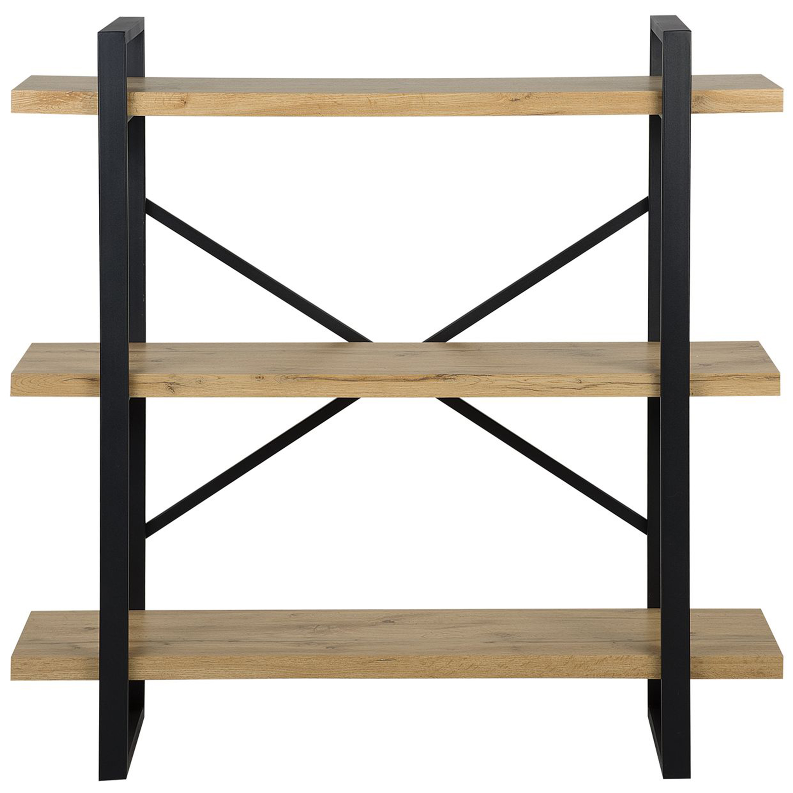 Hyllsystem med 3 hyllplan TIMBER 111 cm Ljusbrun