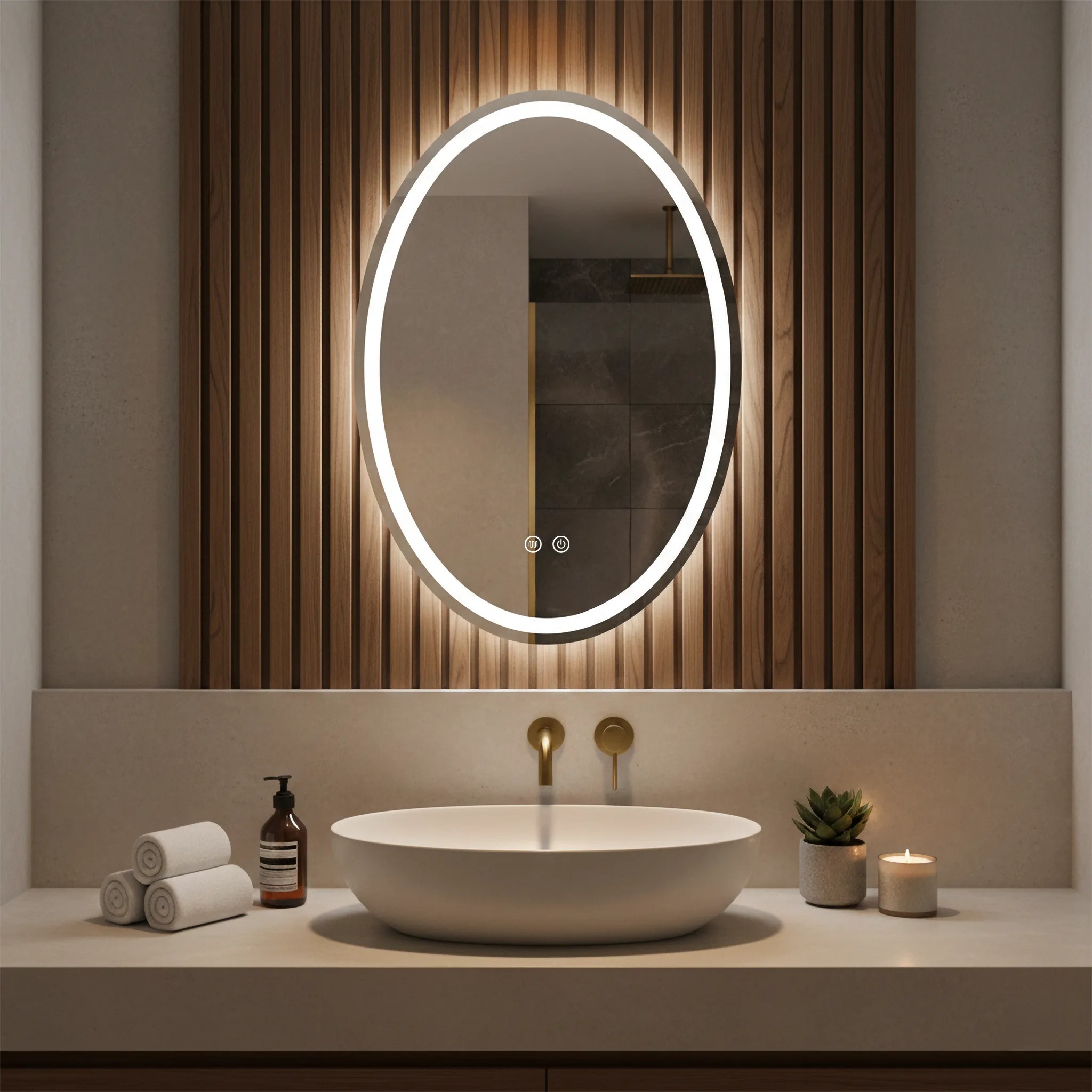 REA spegel Marco 80X60 LED Transparent 2,5x60x80cm