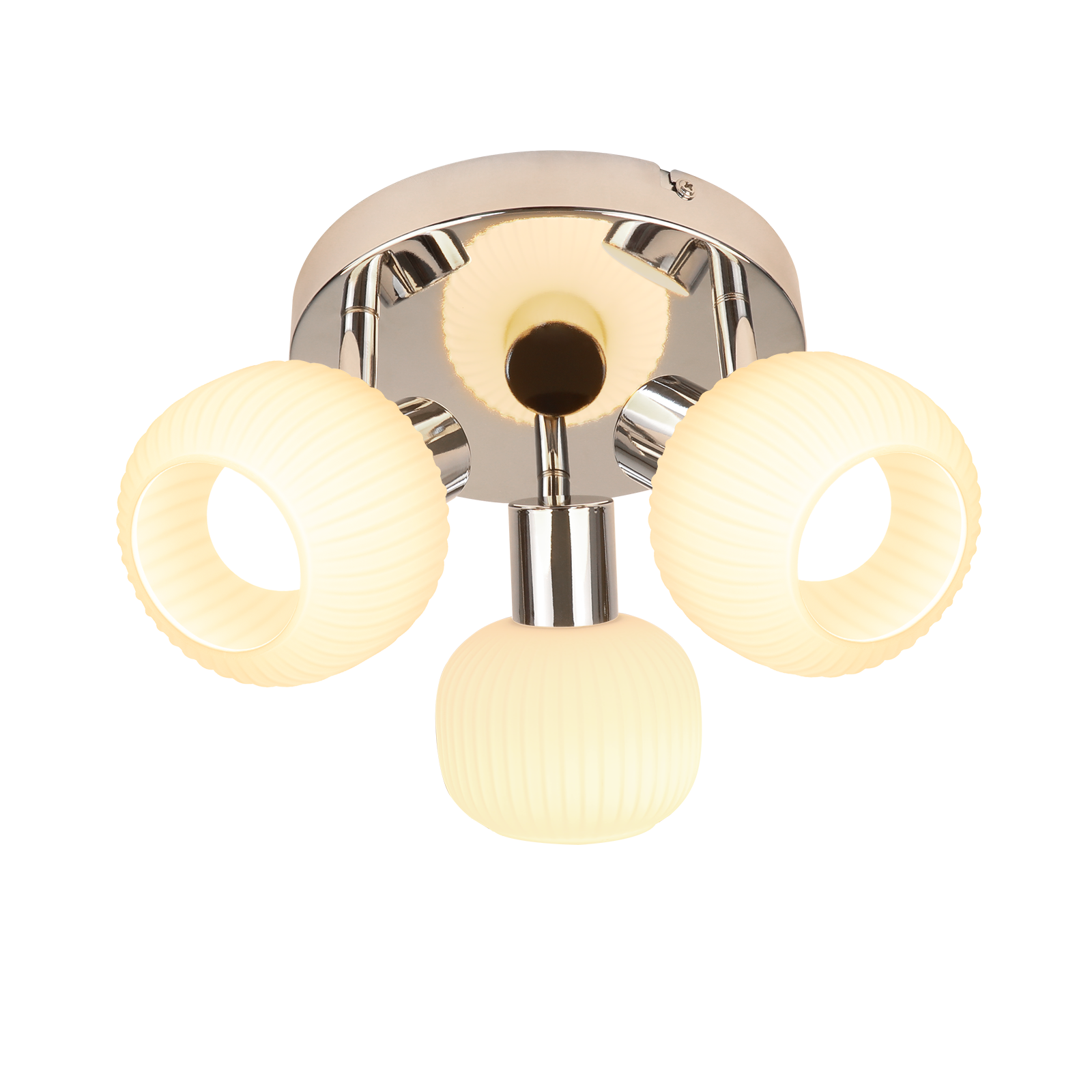 NETTLIFE vit takspotlight E14 3 ljuskällor invändig glasskärm justerbar spotlight utan ljuscentrum
