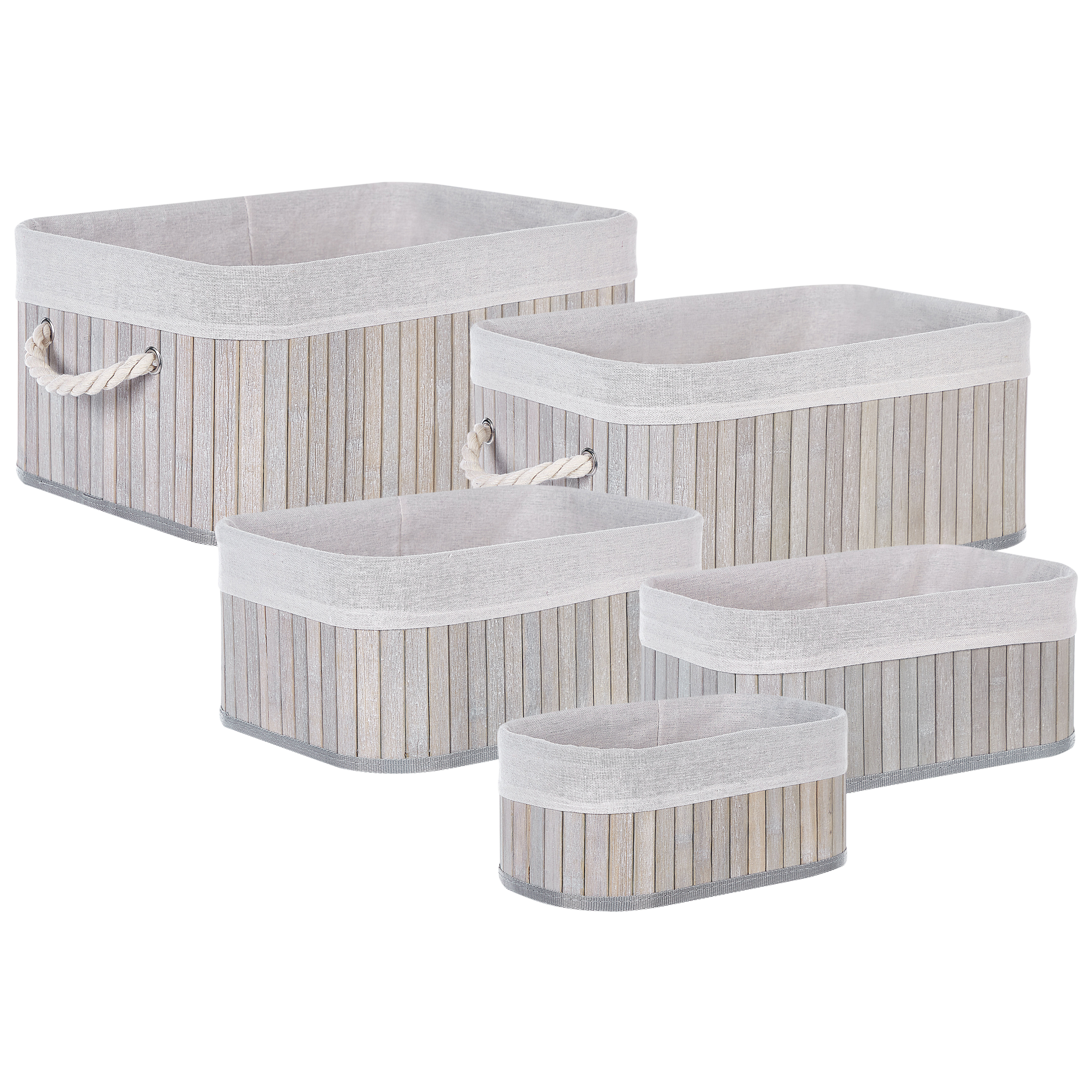 Set med 5 korgar TALPE Bambu Grå