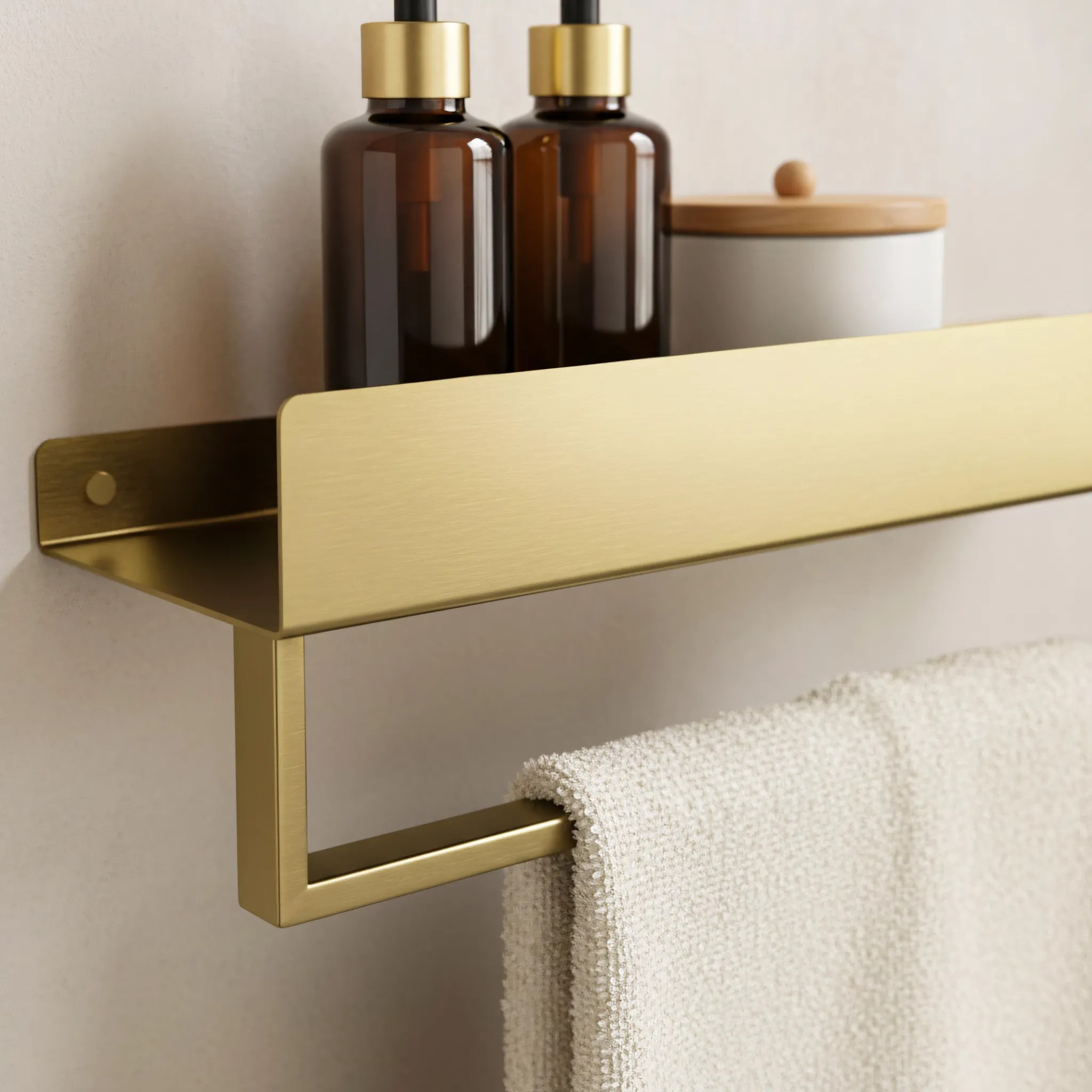 REA Badrumshylla För Badkar SF01-600-BG 60cm Borstat Guld, 60x9x11cm