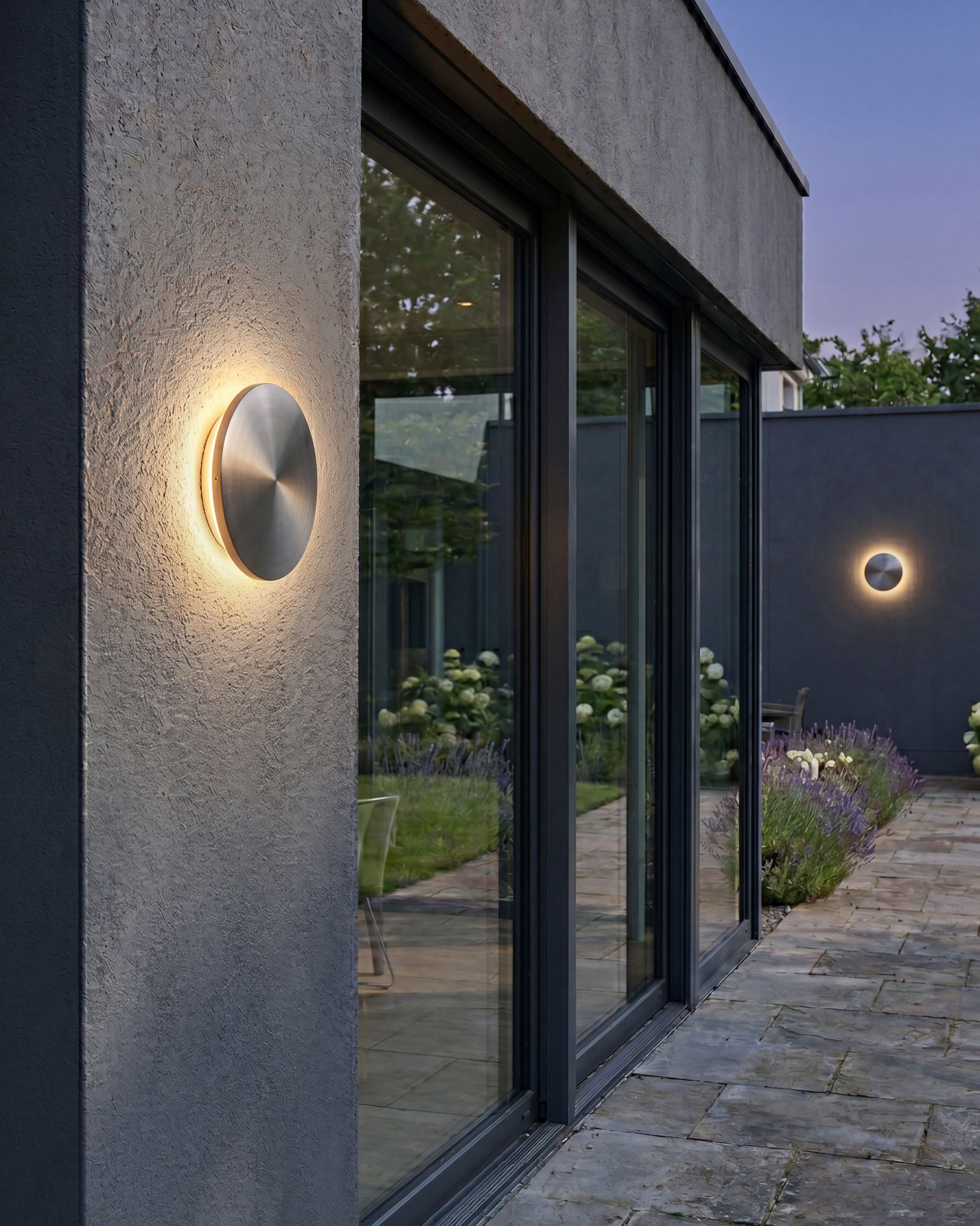 Set med 2 LED-vägglampor för utomhusbruk BUCKIE Silver