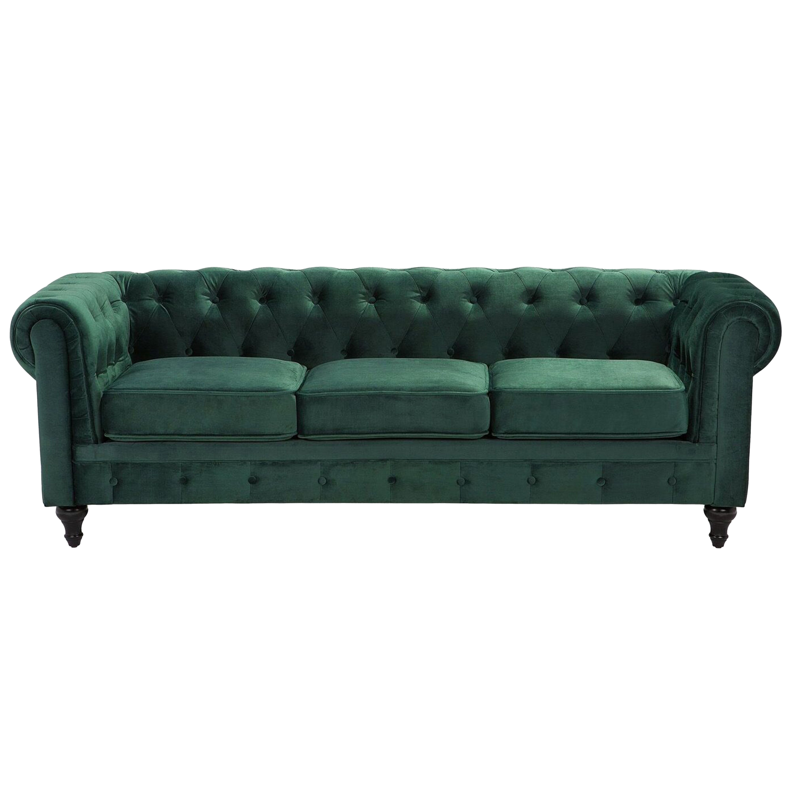 Soffa 3-sits CHESTERFIELD Sammet Grön