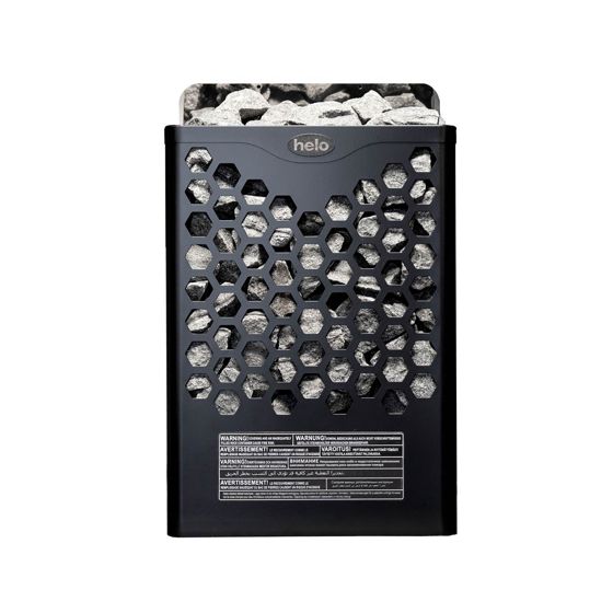 Helo Bastuaggregat Hanko 80 STJ, 8kW, 8-12m³, fast styrpanel, svart