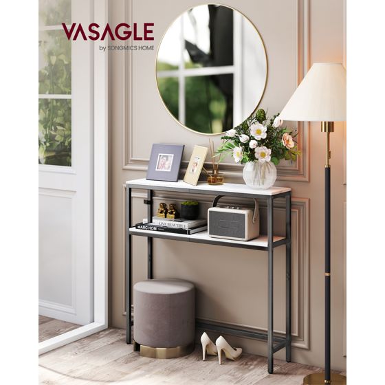 Vasagle konsolbord, 2 hyllplan, 20 × 80 × 80 cm, LNT130