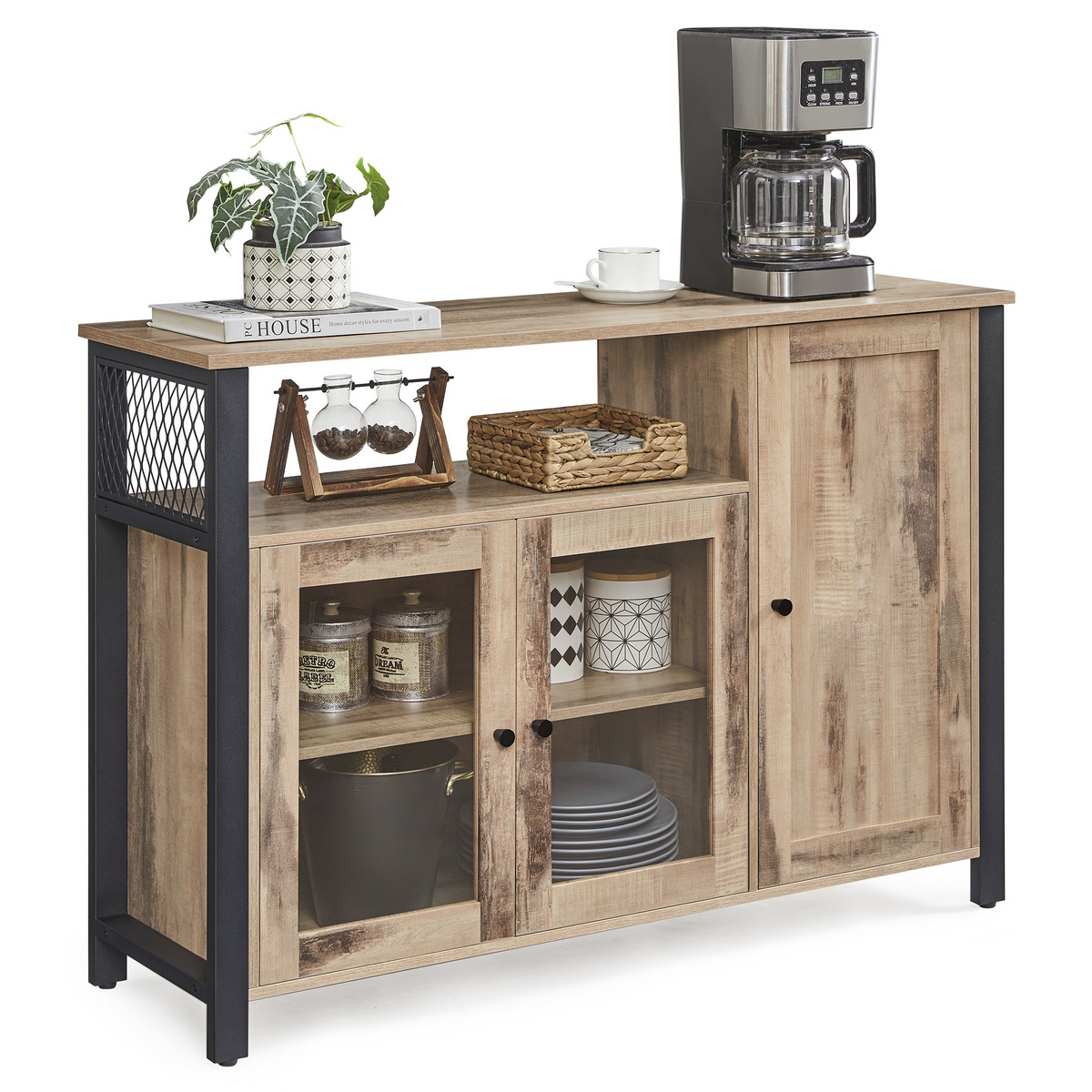 VASAGLE sideboard, 33 × 110 × 75 cm, LSC096