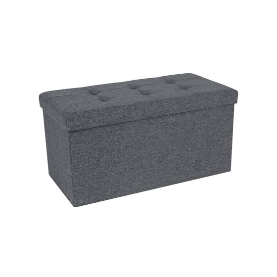 Songmics förvaringspuff, hopfällbar, 76 × 38 × 38 cm, LSF047