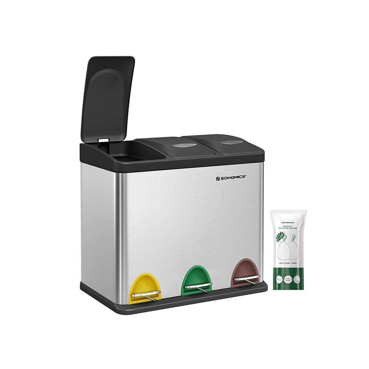 Songmics sorteringskärl, 24 L, LTB024