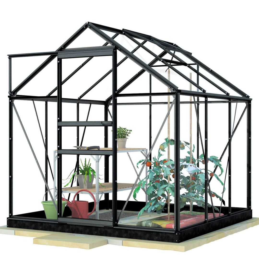 Lykke Växthus Hybrid 3,8m2, svart