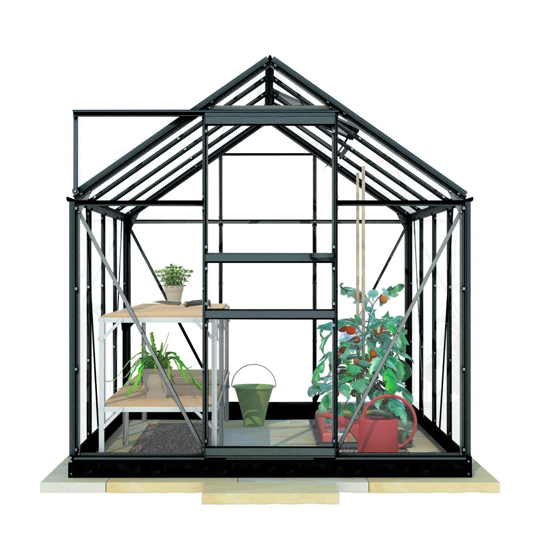 Lykke Växthus Glass 5m2 svart | Växthus