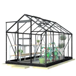 Lykke Växthus Glas 6,2m2, svart