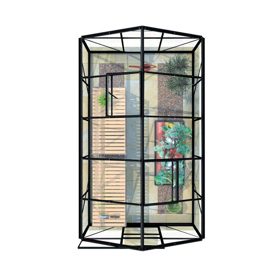 Lykke Växthus Glass 6,2m2 svart | Växthus